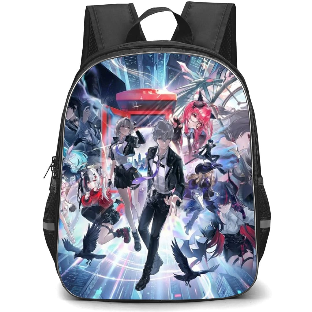 Neverness To Everness Backpack School Bag StudentPack - Neverness To Everness Characters Cityscape Poster