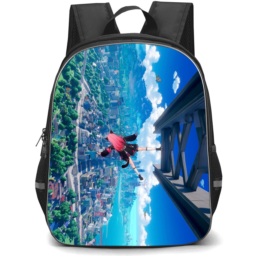 Neverness To Everness Nanally Backpack School Bag StudentPack - Nanally Falling In Cityscape Poster
