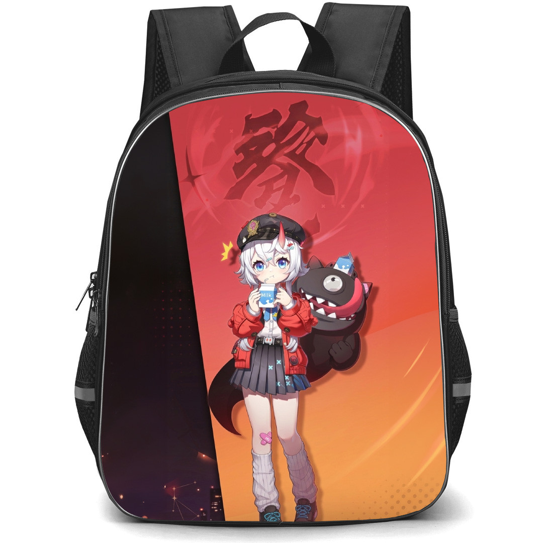 Neverness To Everness Sakiri Backpack School Bag StudentPack - Sakiri Drinking Milk Portrait Poster