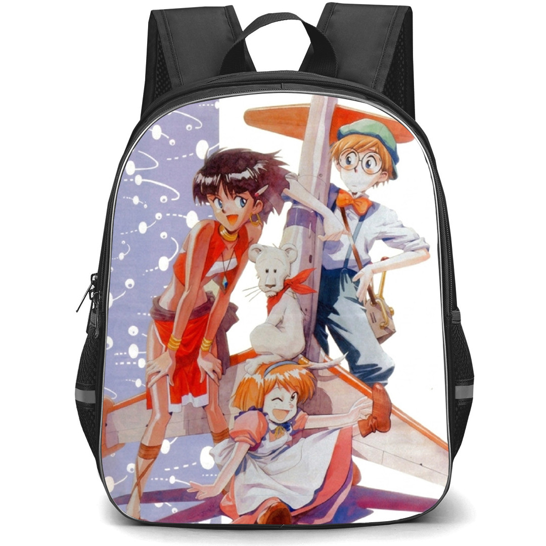 Nadia The Secret of Blue Water Backpack School Bag StudentPack - Jean Roque Raltique And Nadia La Arwall Smiling Happy Portrait