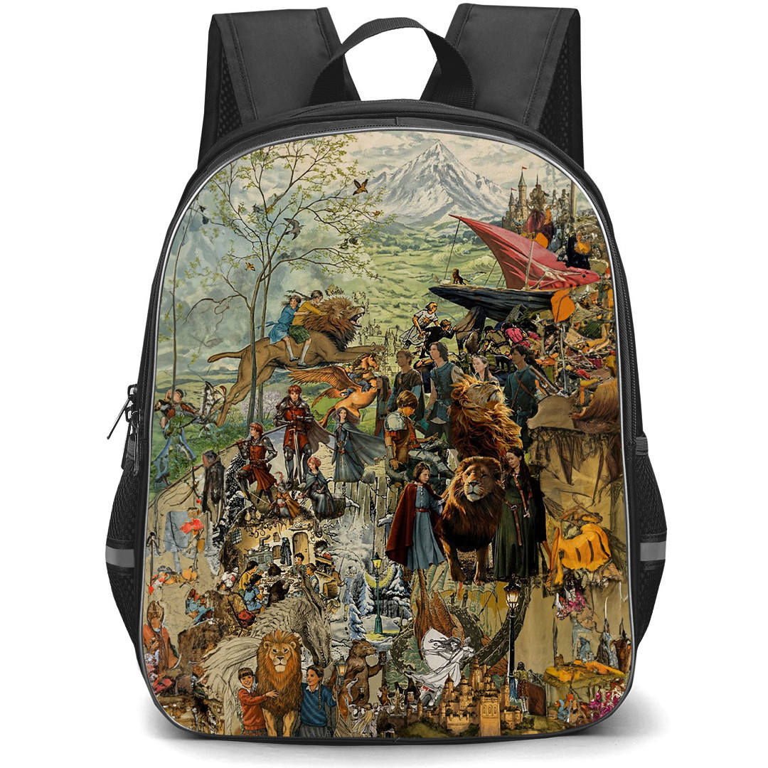 The Chronicles Of Narnia Aslan Backpack School Bag StudentPack - Aslan Fantasy Movie Book Collage Poster