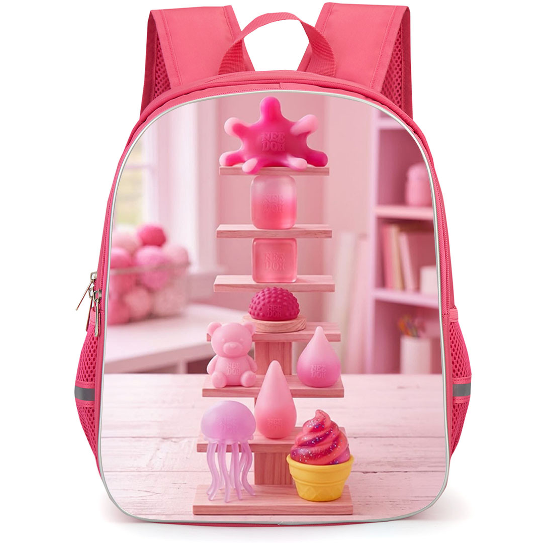 NeeDoh Backpack School Bag StudentPack - NeeDoh Cute Pink Fidget Display Poster