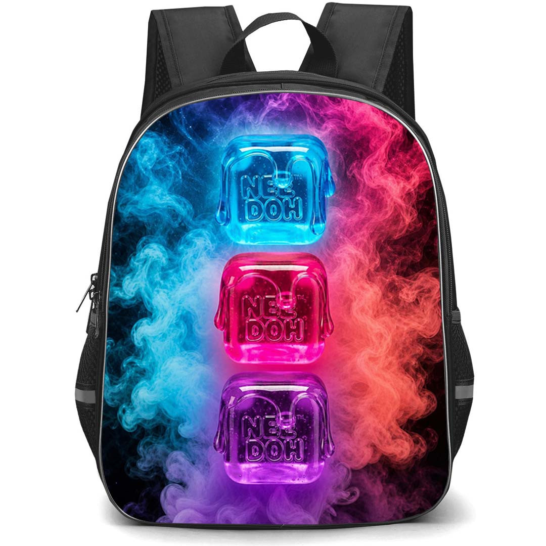 NeeDoh Backpack School Bag StudentPack - NeeDoh Neon Smoke Jelly Cube Poster