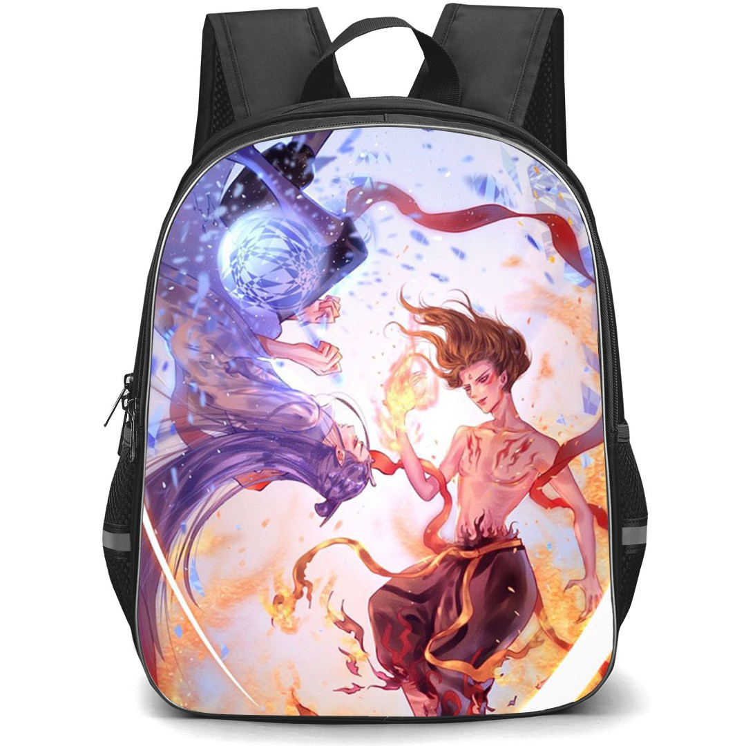 Ne Zha Backpack StudentPack - Ne Zha And Ao Bing Japanese Anime Art Poster