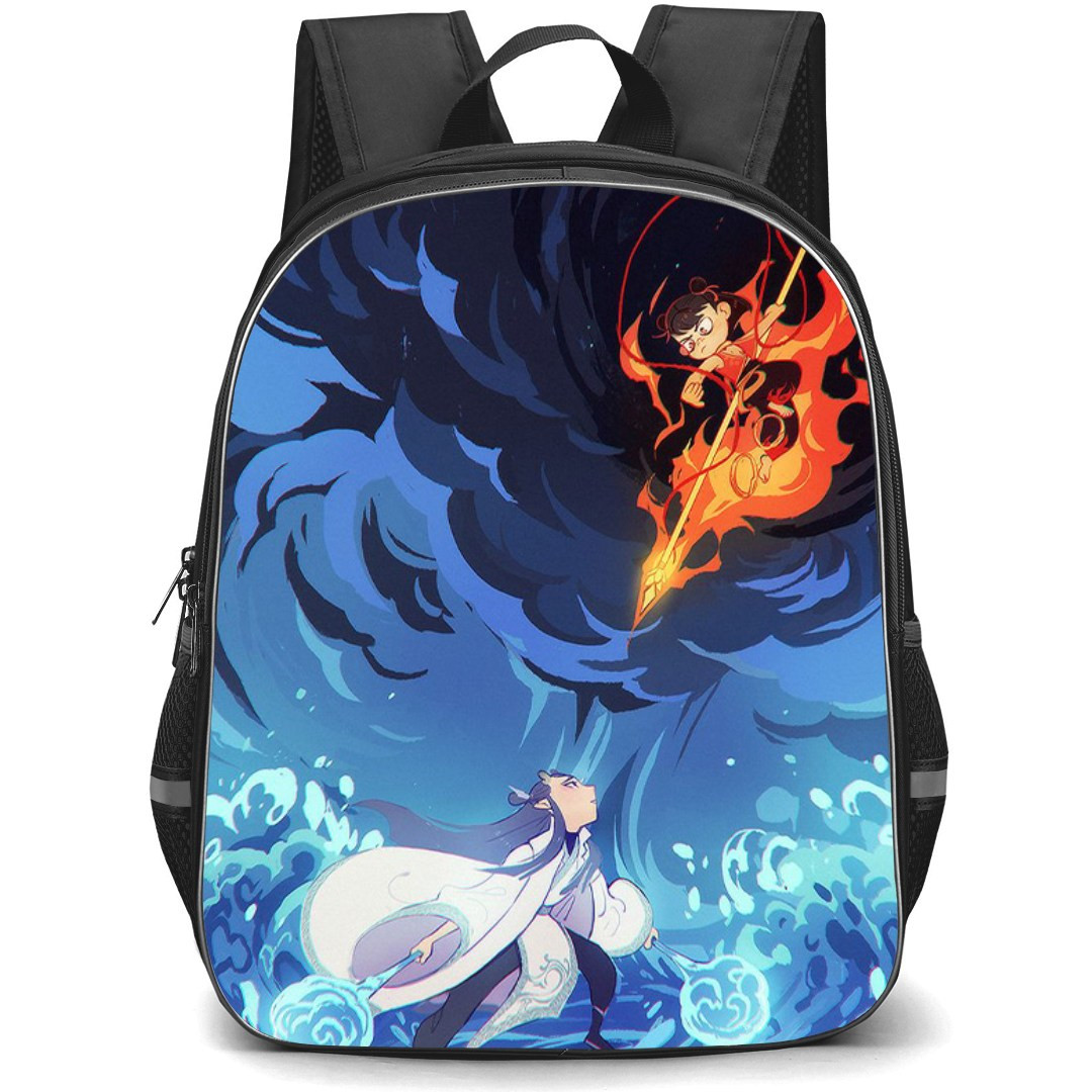 Ne Zha Backpack StudentPack - Ne Zha Splitted Portrait Anime Art Poster