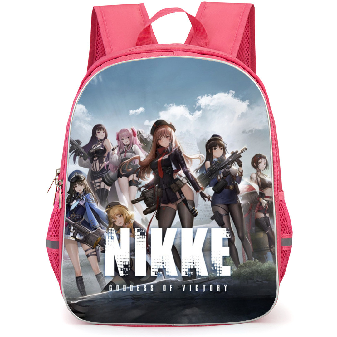 Goddess of Victory Nikke Backpack School Bag StudentPack - Characters Fierce Guns Poster Sky Background