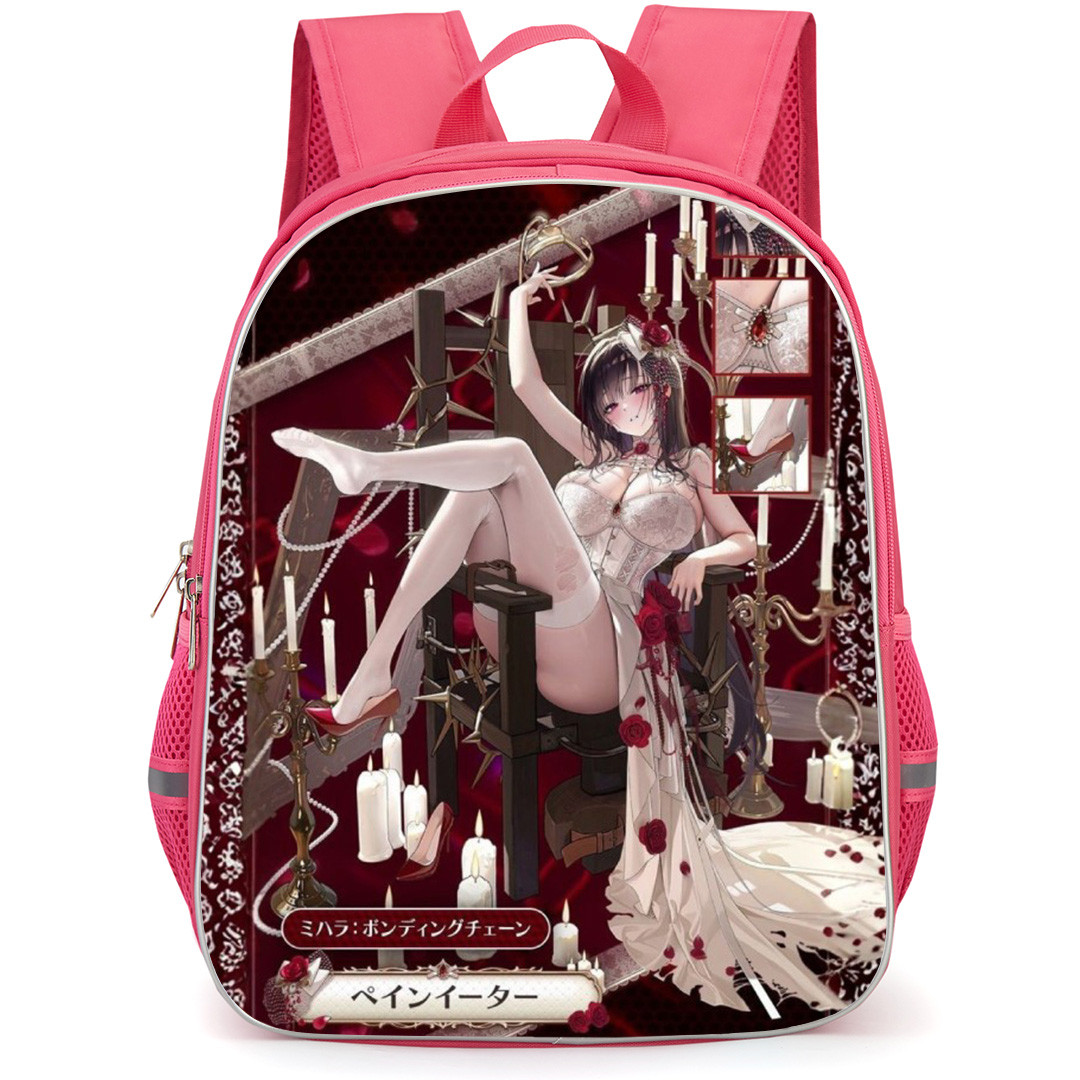 Goddess of Victory Nikke Mihara Backpack School Bag StudentPack - Mihara Sitting Portrait Red Poster