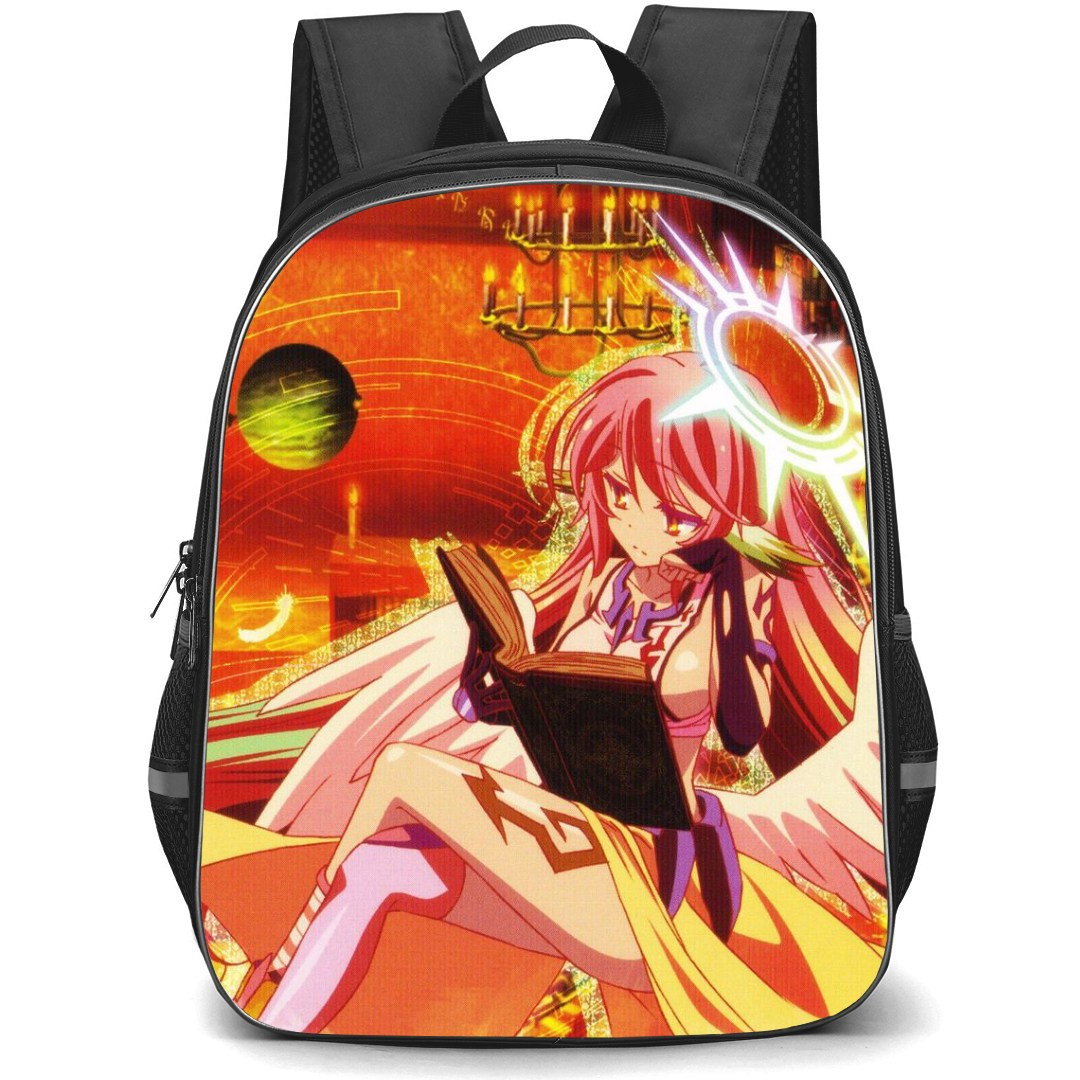 No Game No Life Jibril Backpack StudentPack - Jibril Reading Book Illustration Art
