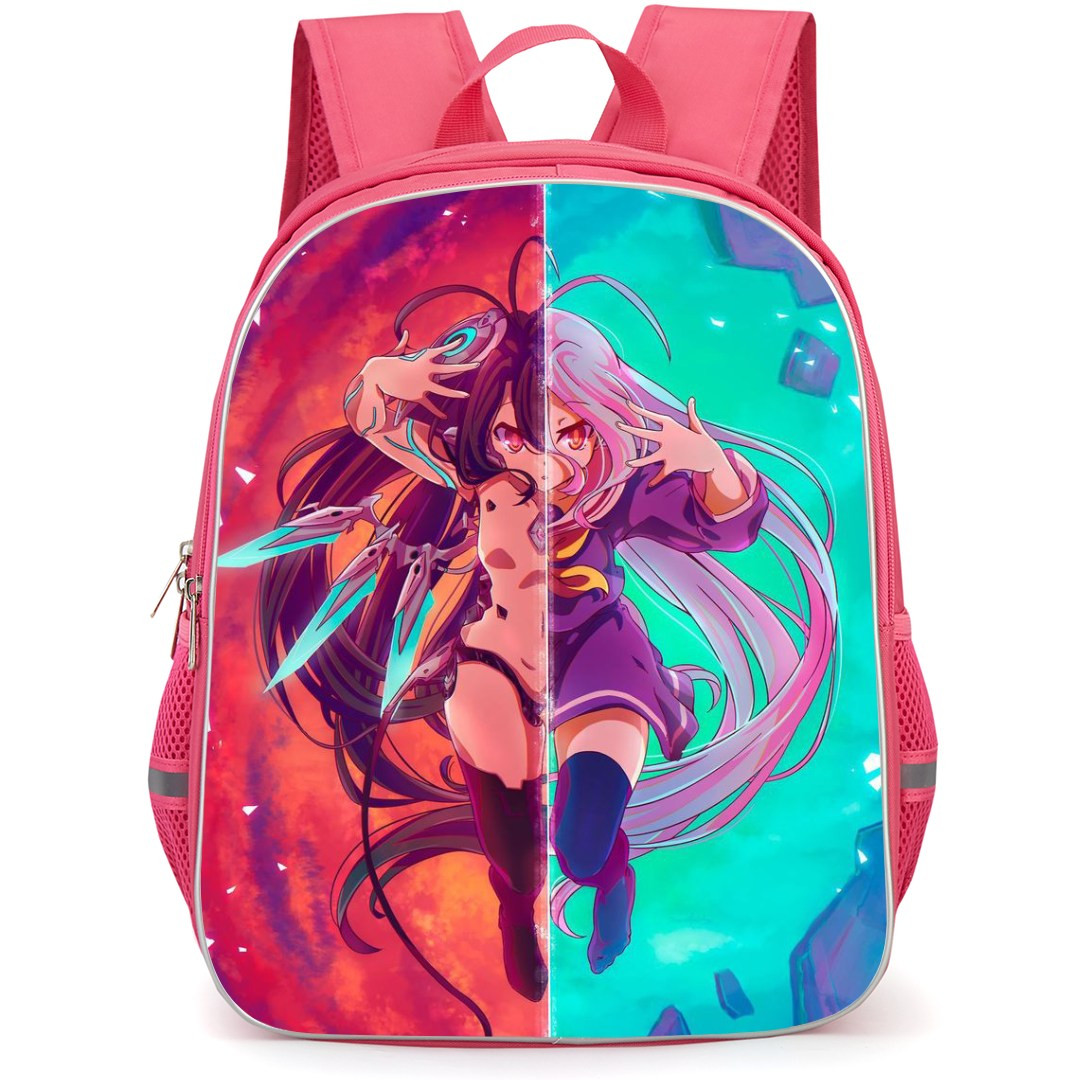 No Game No Life Backpack StudentPack - Schwi Dola And Shiro Anime Art Poster