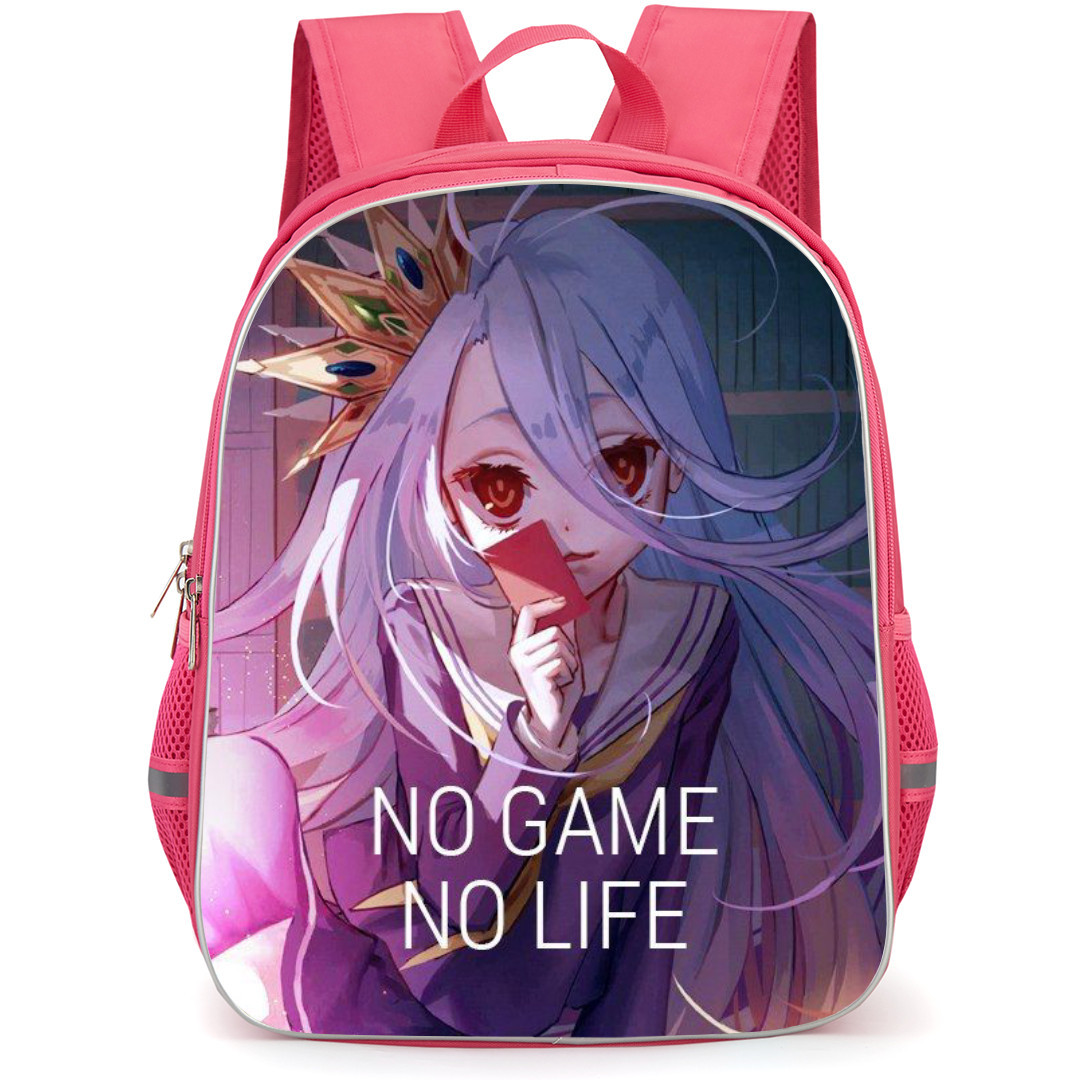 No Game No Life Shiro Backpack StudentPack - Shiro Wear School Uniform And Crown Poster