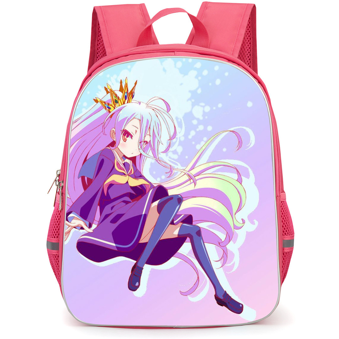 No Game No Life Shiro Backpack StudentPack - Shiro Wear Purple Dress Illustration Art On Purple Poster