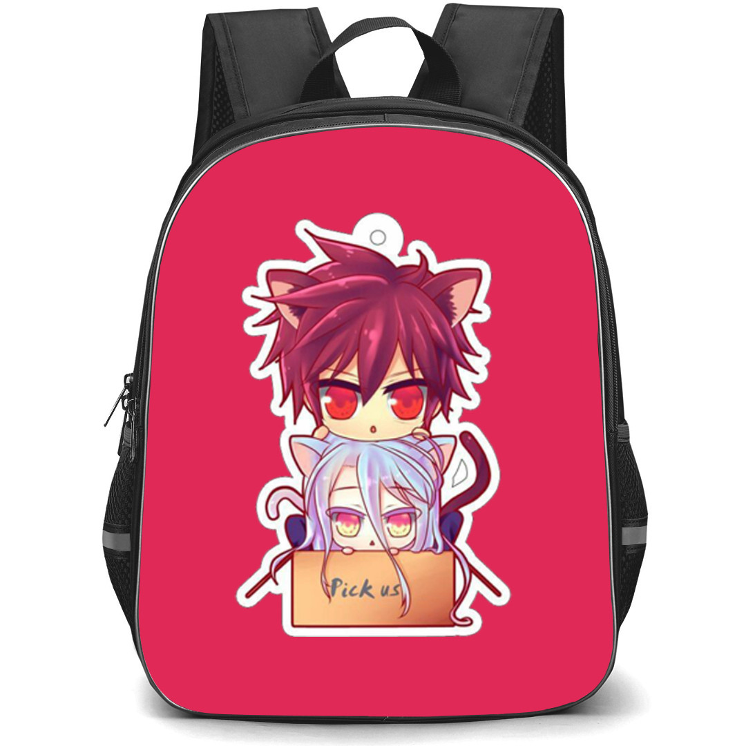 No Game No Life Backpack StudentPack - Sora And Shiro Anime Art Sticker