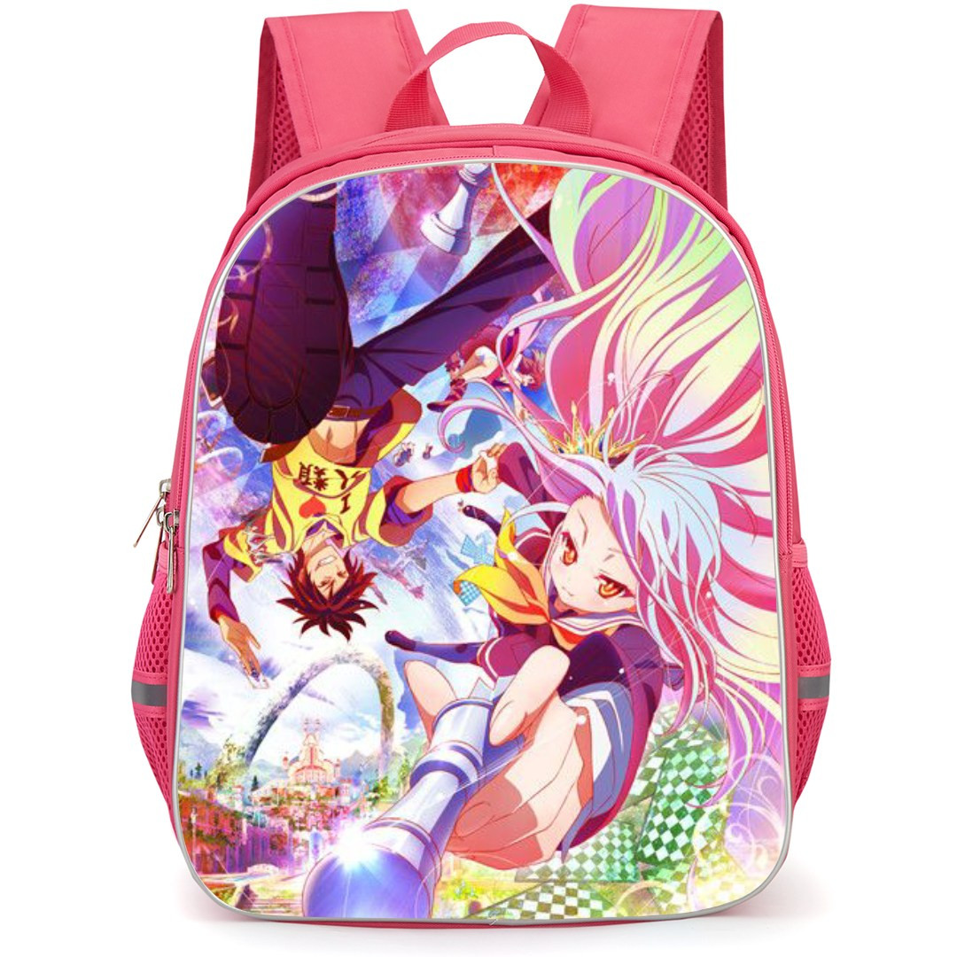 No Game No Life Backpack StudentPack - Sora And Shiro Extraordinary Brain Battle Fantasy Poster