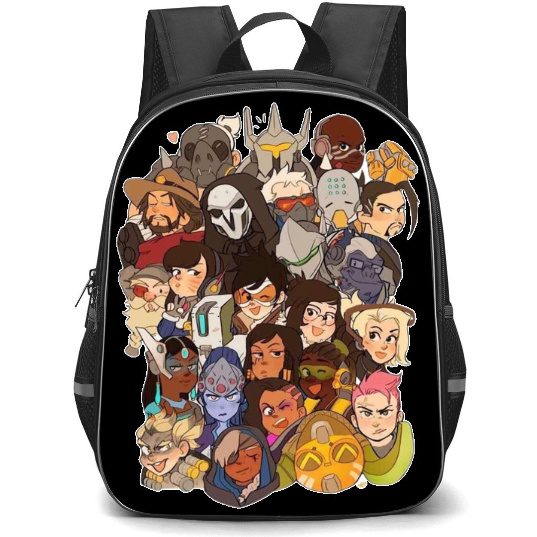 Overwatch Backpack StudentPack - Overwatch Characters Cartoon Art Sticker