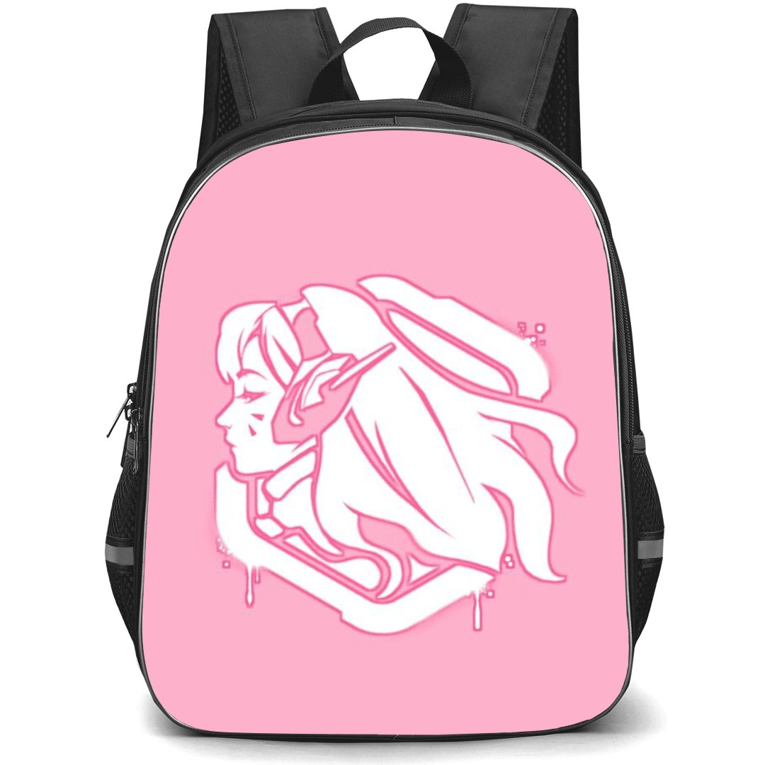 Overwatch D Va Backpack StudentPack - D Va Avatar On Pink Background