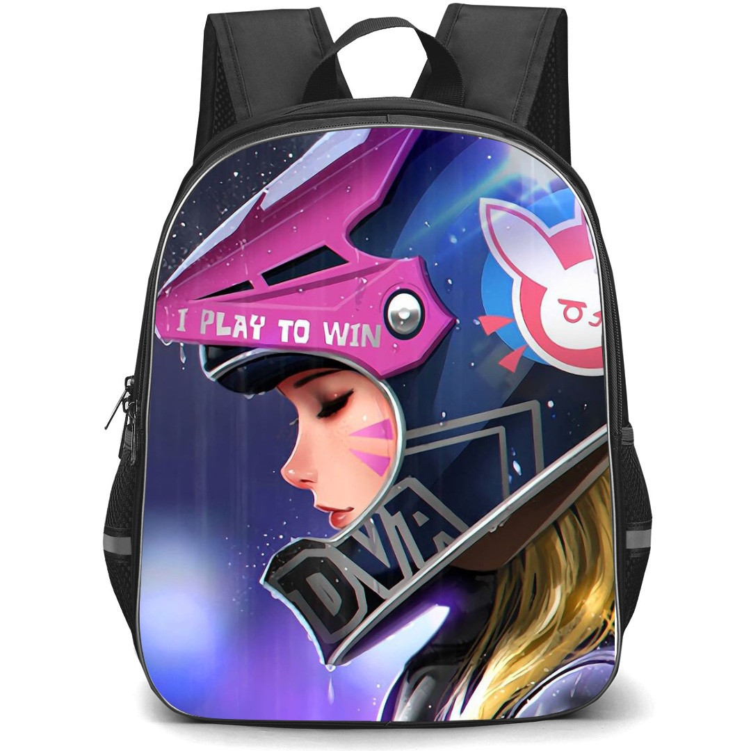 Overwatch D Va Backpack StudentPack - D Va Side Portrait Illustration