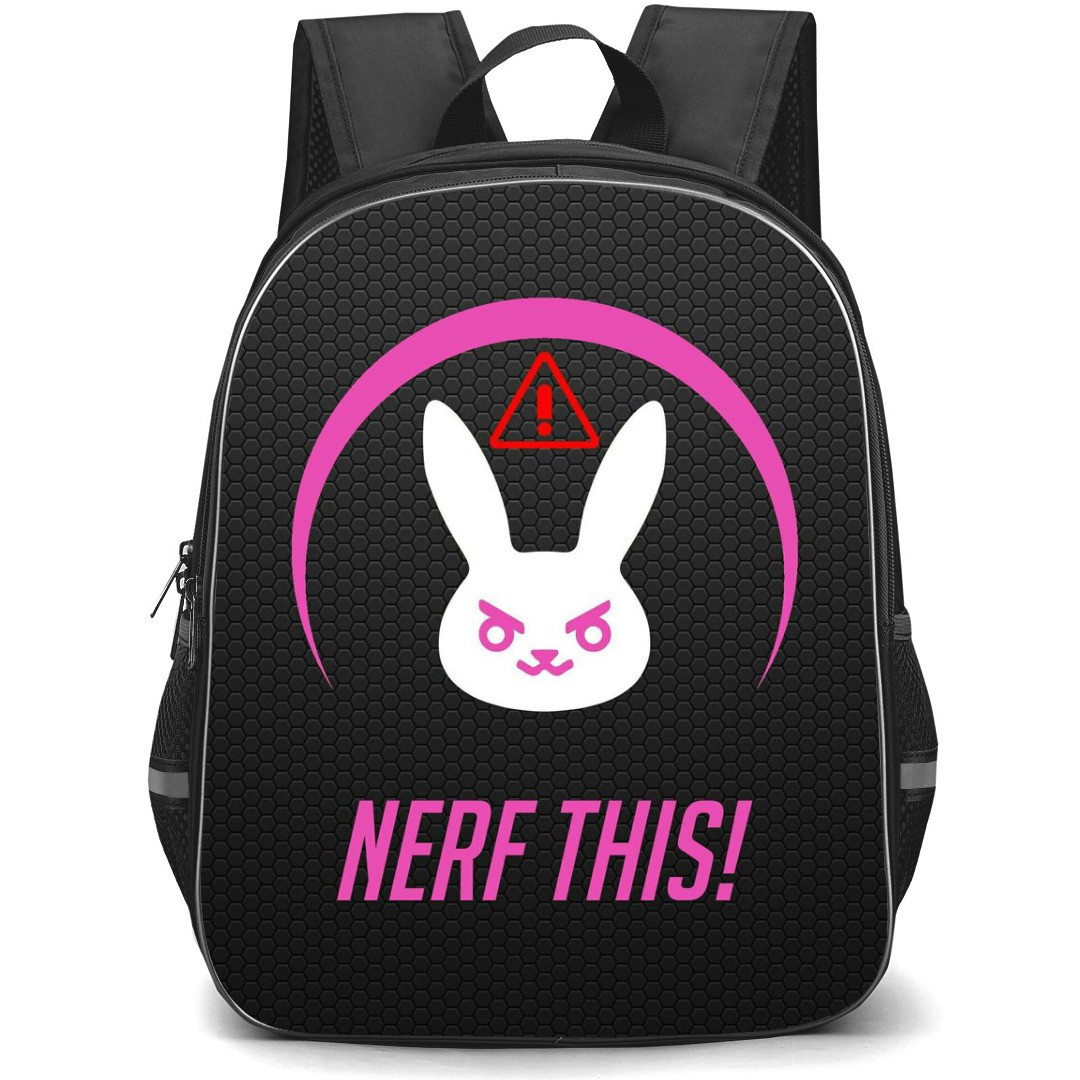 Overwatch D Va Backpack StudentPack - D Va Sympol On Black Background