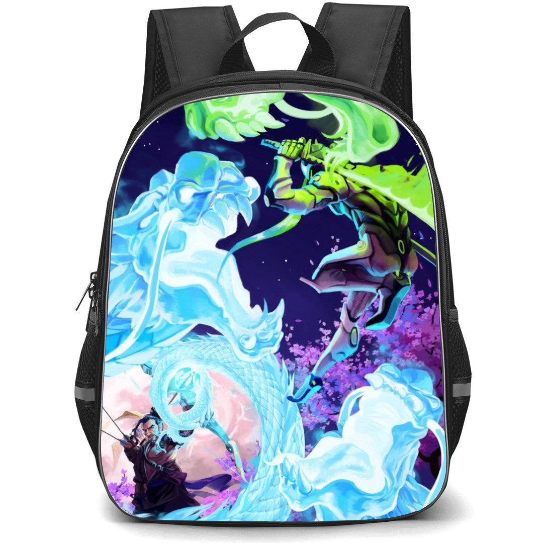 Overwatch Backpack StudentPack - Hanzo Vs Genji Illustration