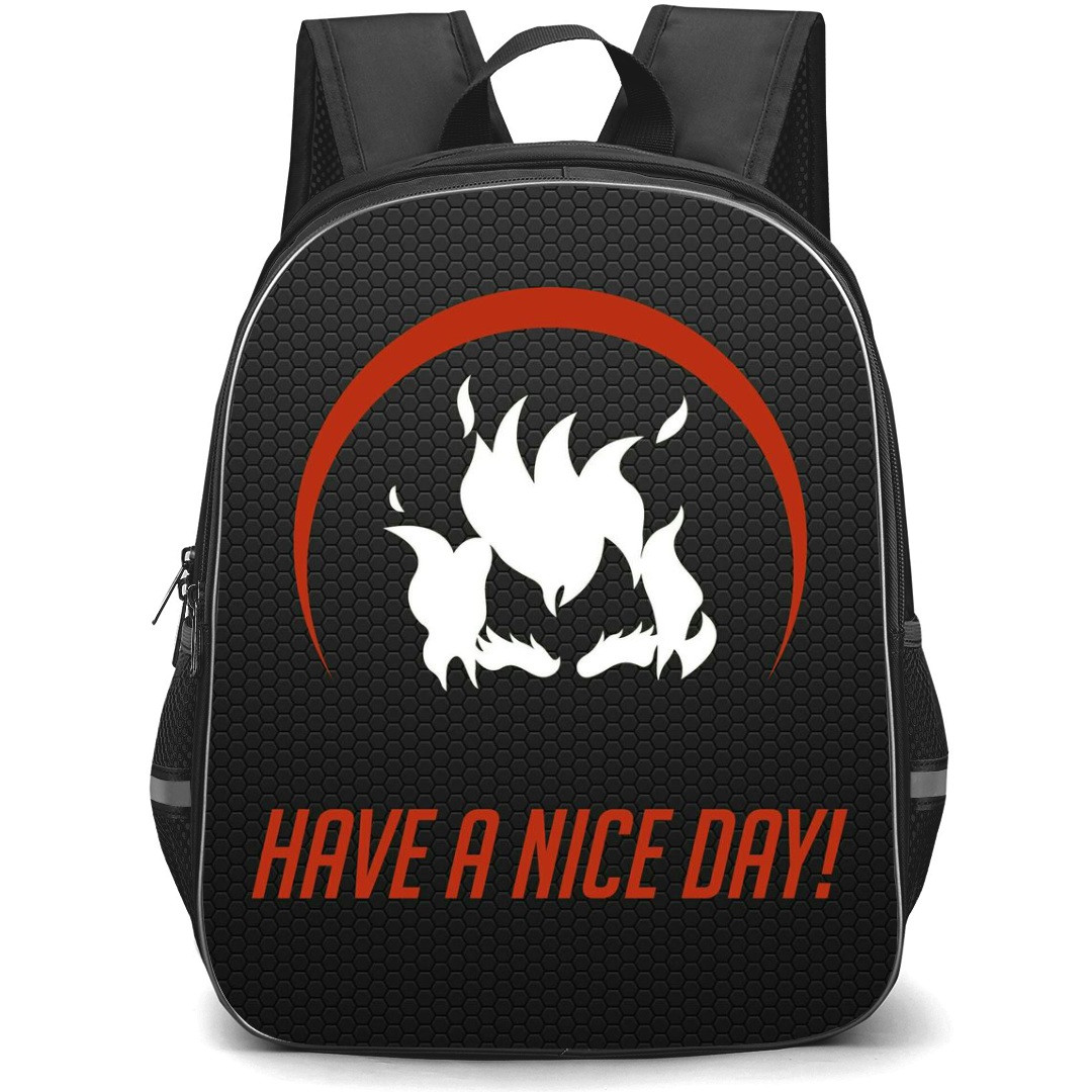 Overwatch Junkrat Backpack StudentPack - Junkrat Sympol On Black Background