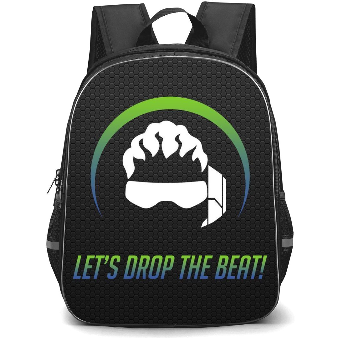 Overwatch Lucio Backpack StudentPack - Lucio Sympol On Black Background