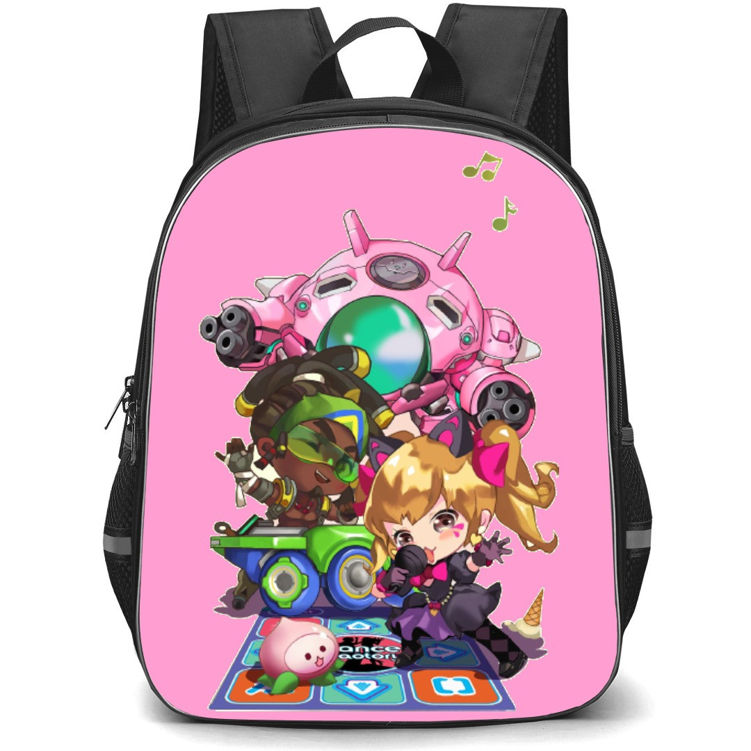 Overwatch Backpack StudentPack - Lucio And DVa Singing Cartoon Art Sticker