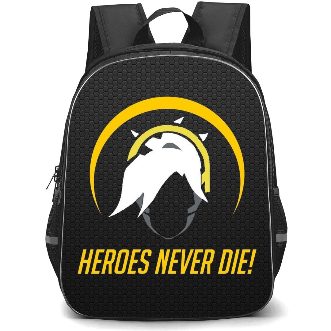 Overwatch Mercy Backpack StudentPack - Mercy Sympol On Black Background