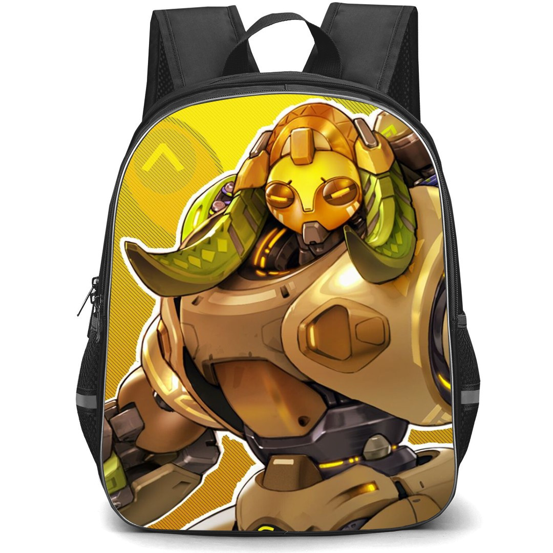 Overwatch Orisa Backpack StudentPack - Orisa Portrait On Yellow Background