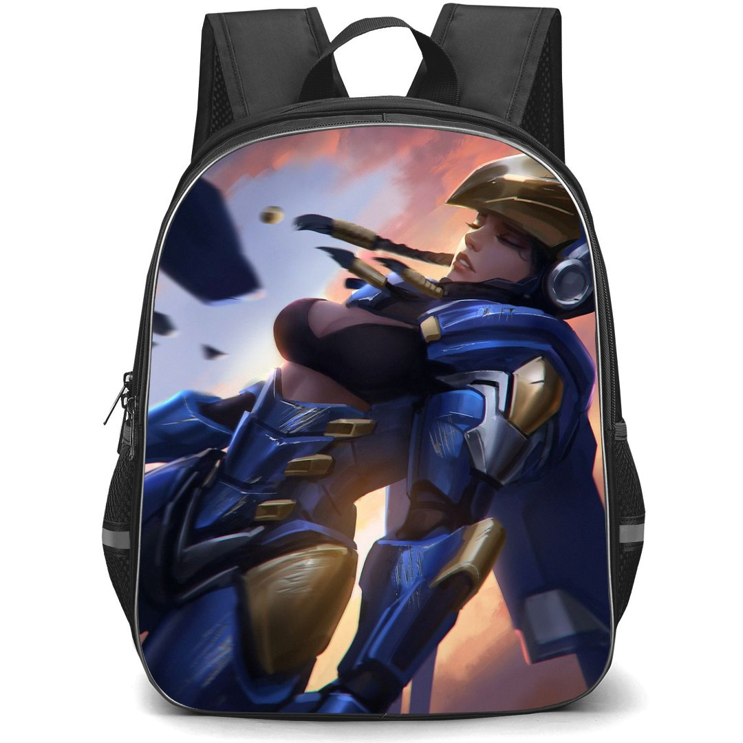 Overwatch Pharah Backpack StudentPack - Pharah Side Portrait Illustration