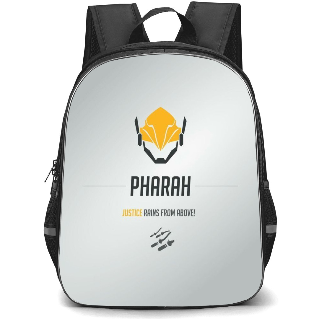 Overwatch Pharah Backpack StudentPack - Pharah Sympol Minimalist On Silver Background