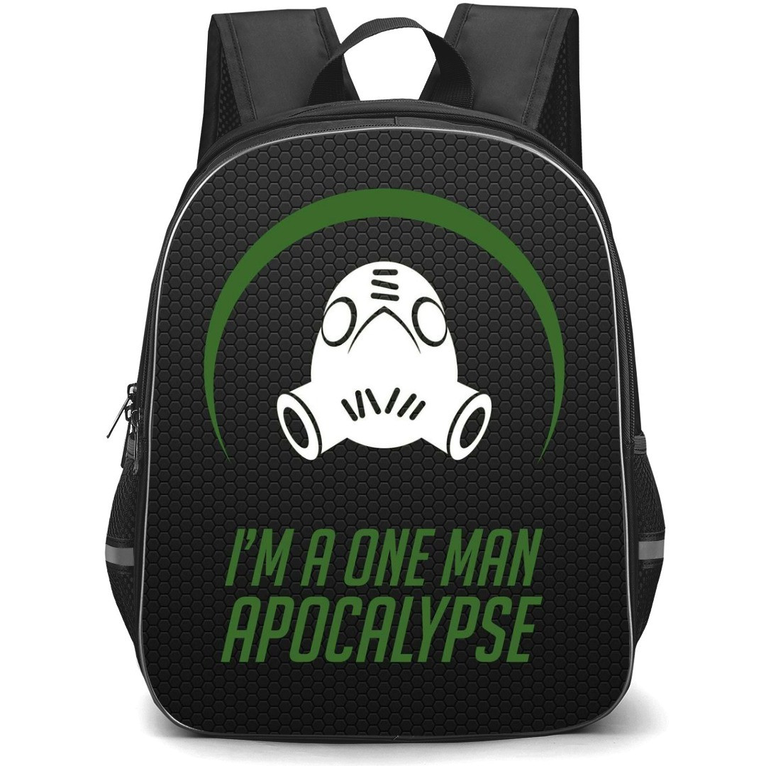Overwatch Roadhog Backpack StudentPack - Roadhog Sympol On Black Background