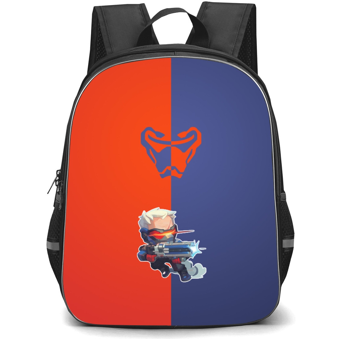Overwatch Soldier 76 Backpack StudentPack - Soldier 76 Chibi Art Sticker