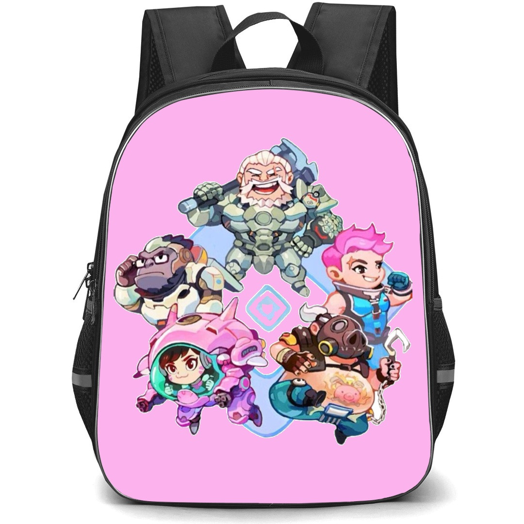 Overwatch Backpack StudentPack - Team Tank Cartoon Art Sticker