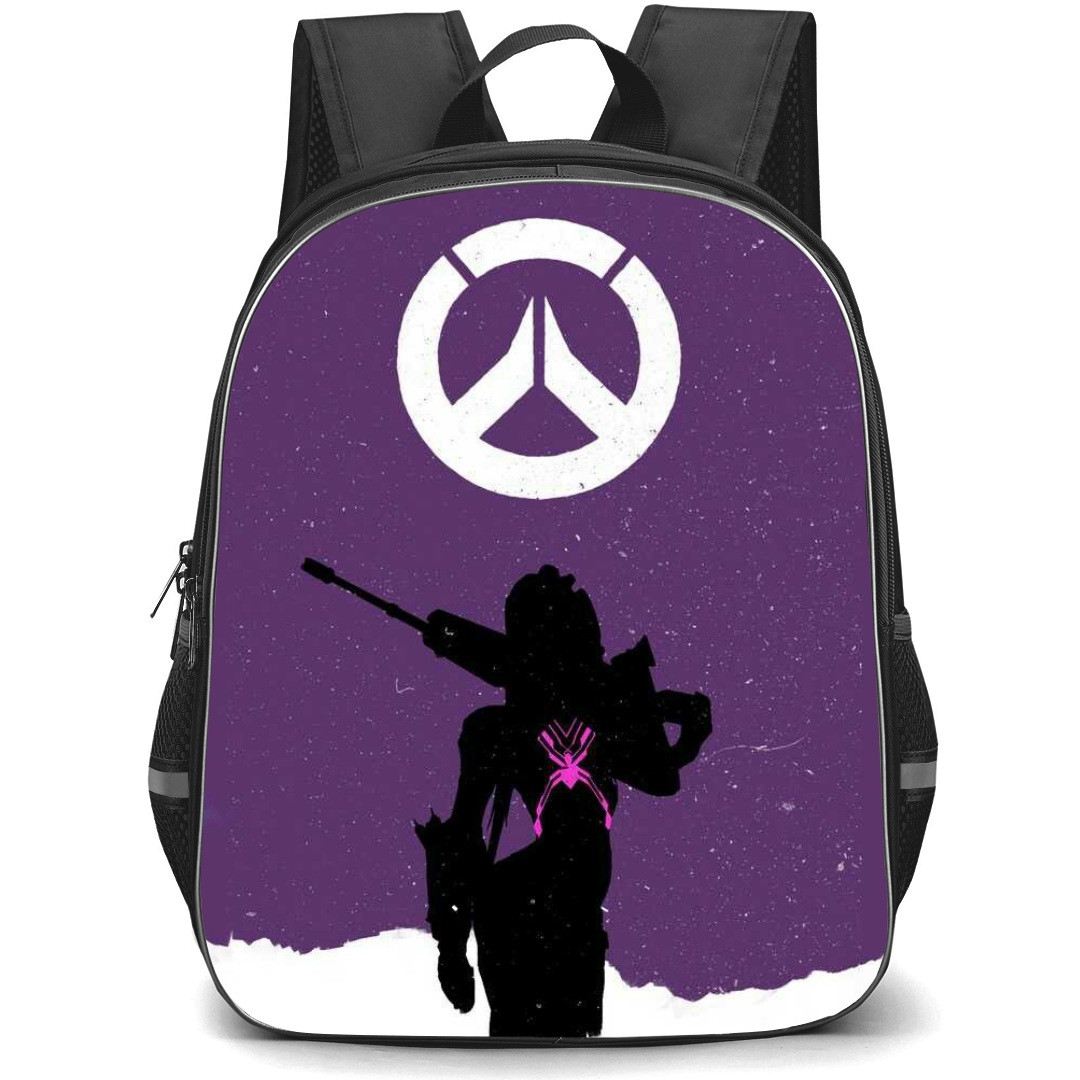 Overwatch Widowmaker Backpack StudentPack - Widowmaker Silhouette On Purple Background
