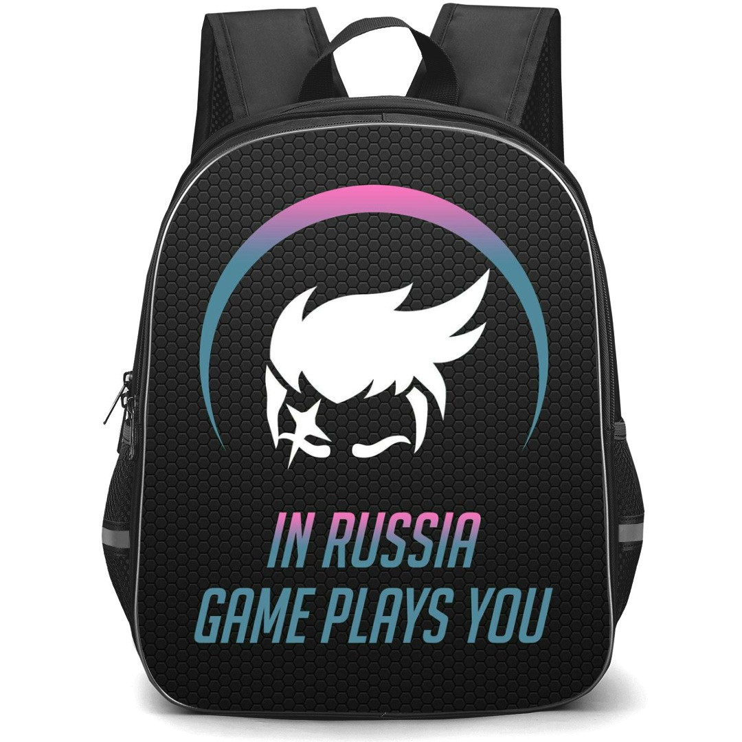 Overwatch Zarya Backpack StudentPack - Zarya Sympol On Black Background