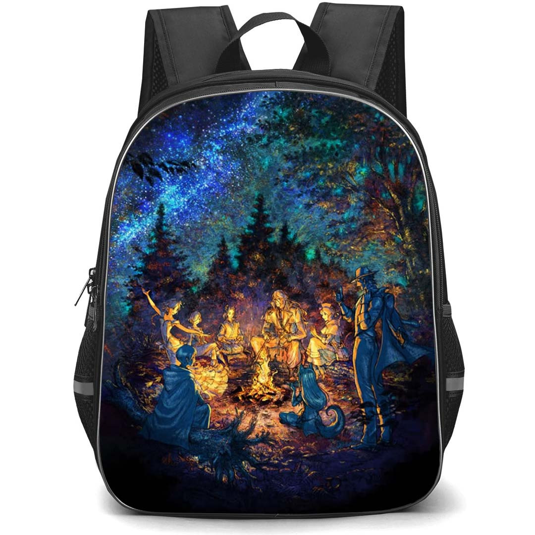 Octopath Traveler Backpack School Bag StudentPack - Octopath Traveler Campfire Brush Art Poster
