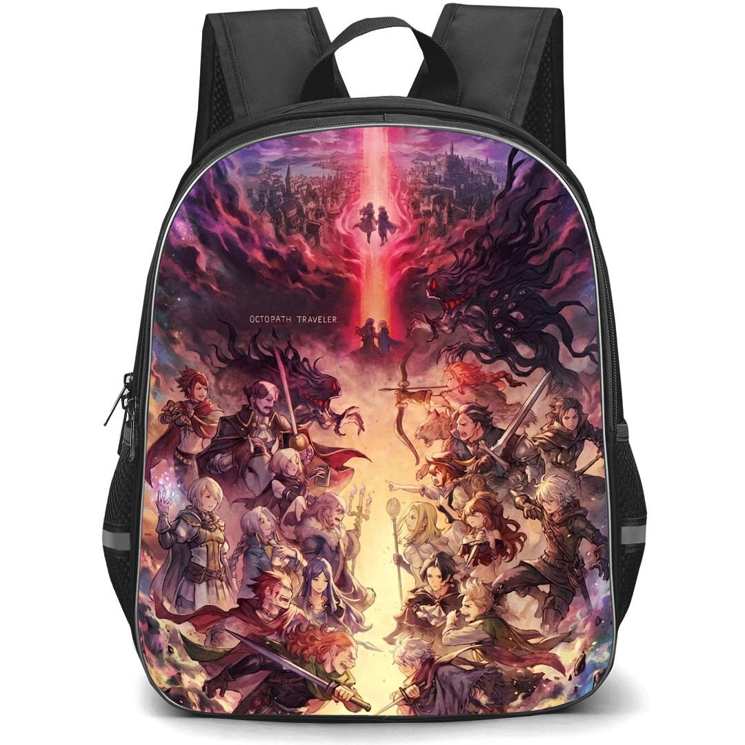 Octopath Traveler Backpack School Bag StudentPack - Octopath Traveler Characters Fierce War Series Poster
