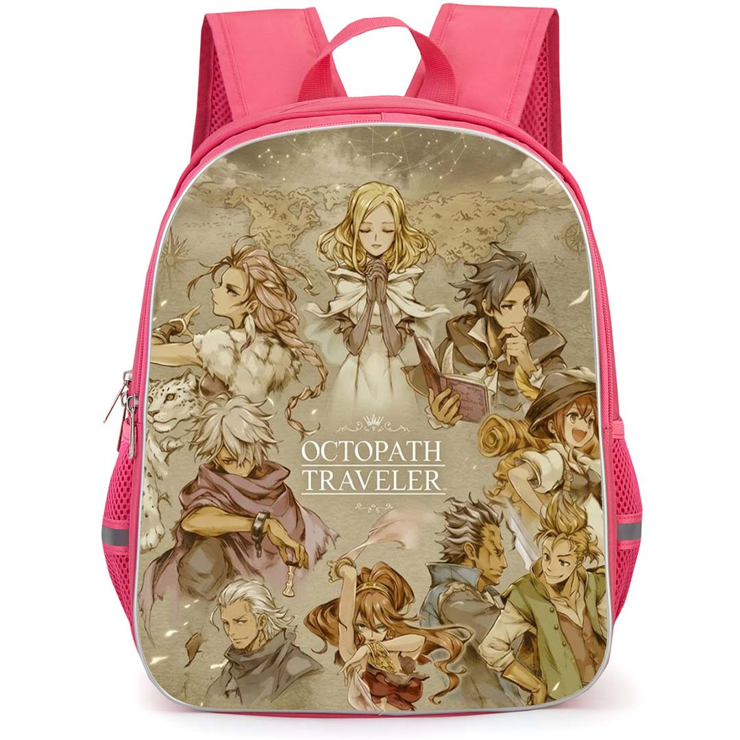 Octopath Traveler Backpack School Bag StudentPack - Octopath Traveler Characters Happy Collage Series Poster