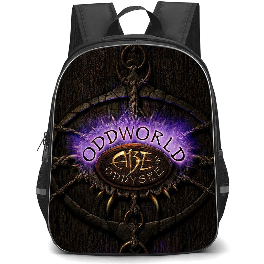 Oddworld Backpack School Bag StudentPack - Oddworld Abes Oddysee Tribal Emblem Poster