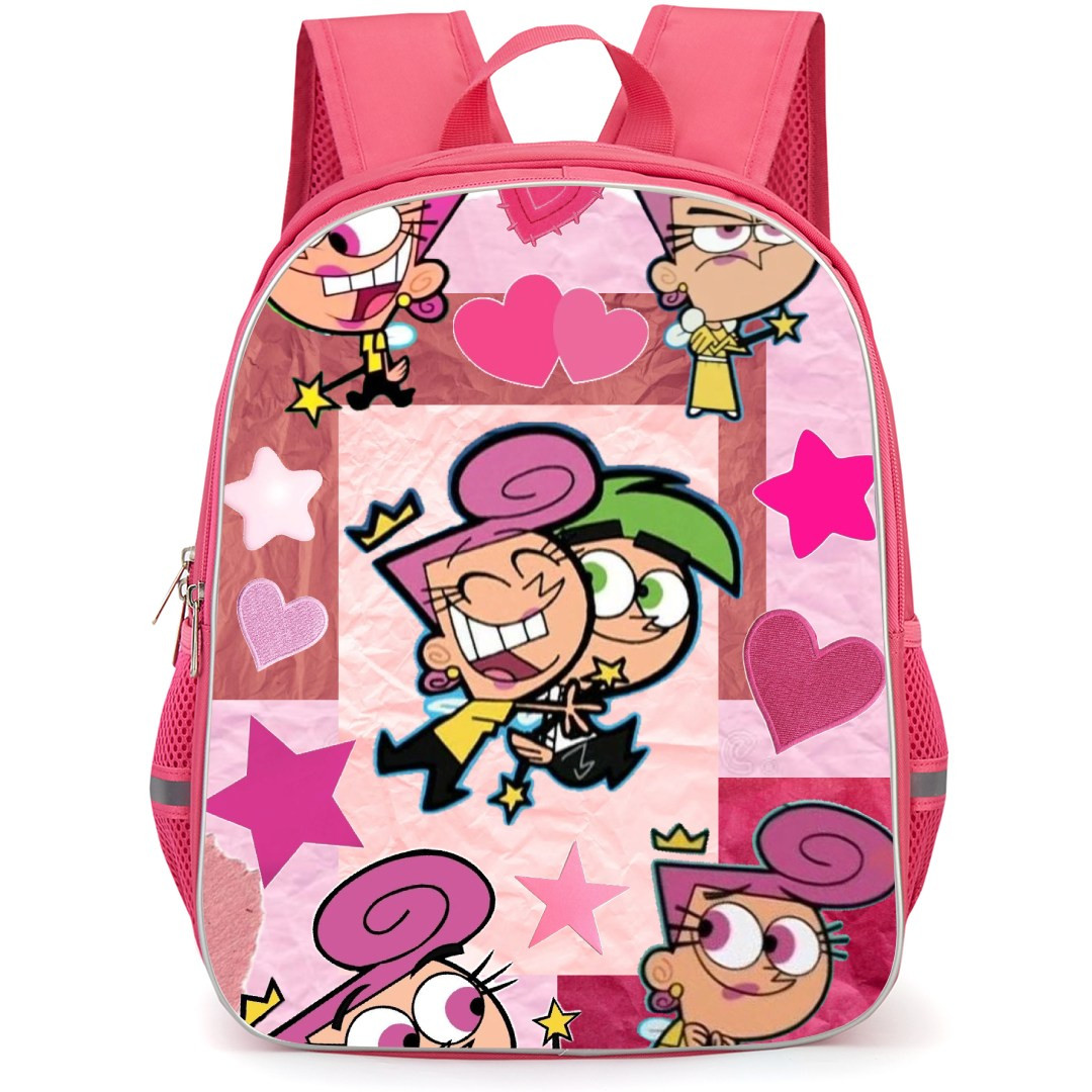 The Fairly Oddparents a New Wish Backpack StudentPack - Wanda Cosmo Collage Heart Cartoon Art