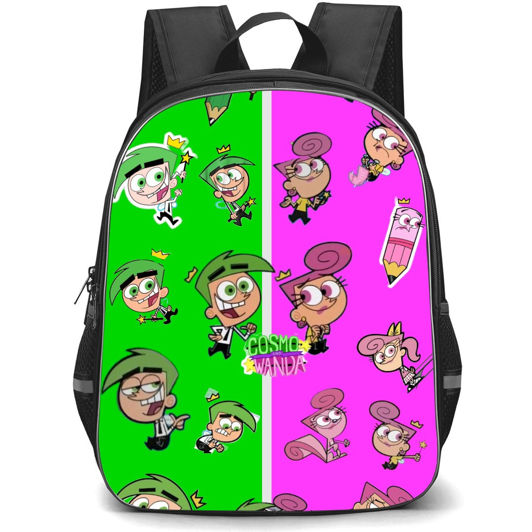 The Fairly Oddparents a New Wish Backpack StudentPack - Wanda Cosmo Pattern Half Cartoon Art