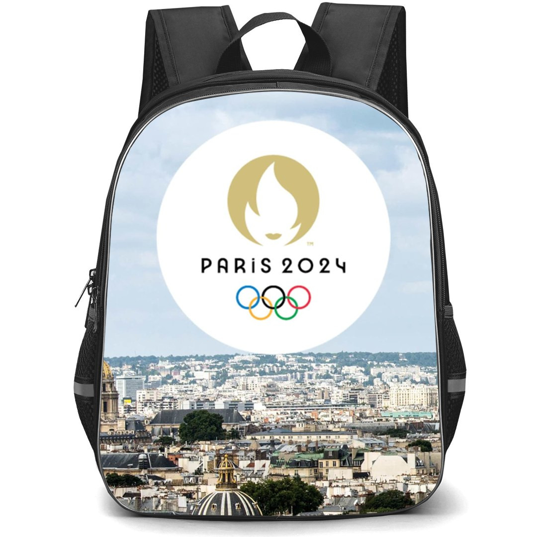 Olympic 2024 Backpack StudentPack - Eiffel Tower Photo With Paris 2024 Logo