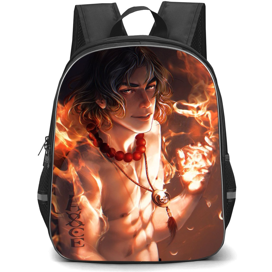 One Piece Ace School Backpack StudentPack - Ace Smiling With Burning Soul