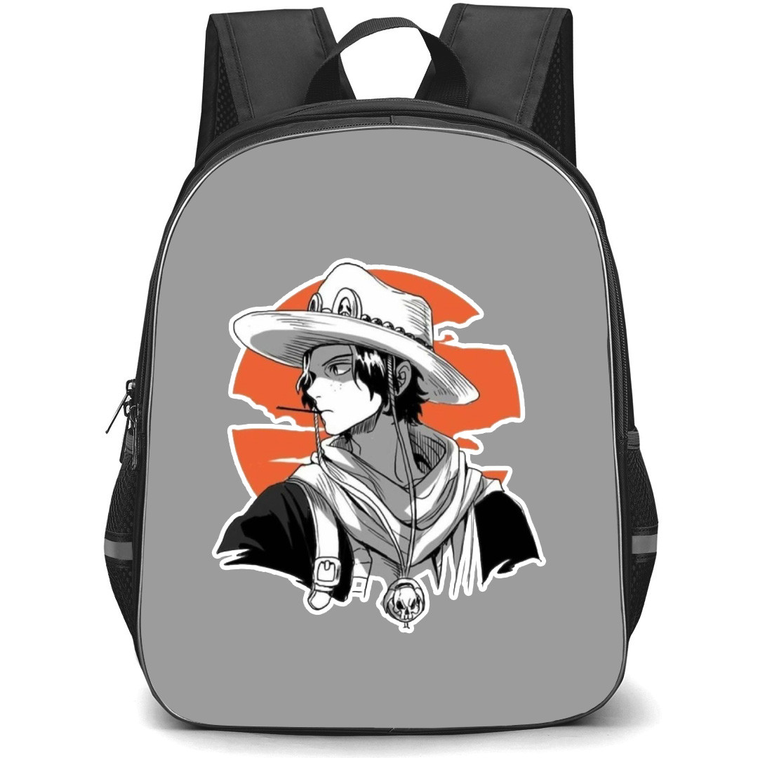 One Piece Ace Backpack StudentPack - Ace Wearing Hat Side Portrait