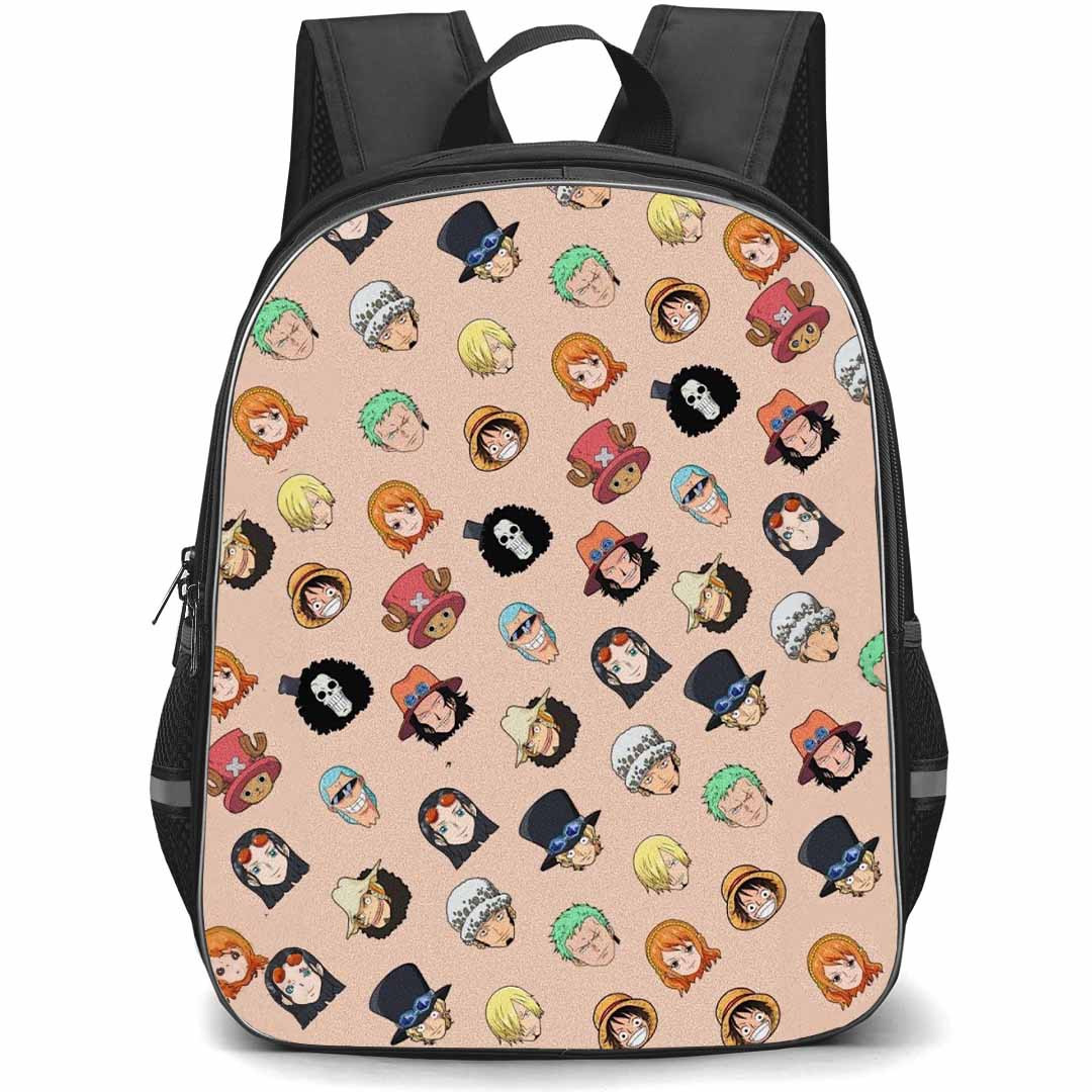 One Piece Backpack StudentPack - One Piece Chibi All Characters Pattern Art