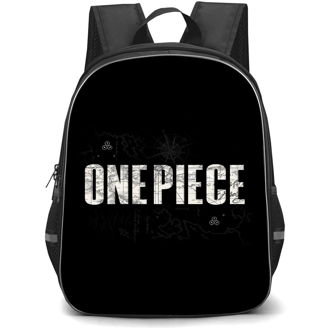One Piece Backpack School Bag StudentPack - One Piece Black & White Grand Line Navigation Poster