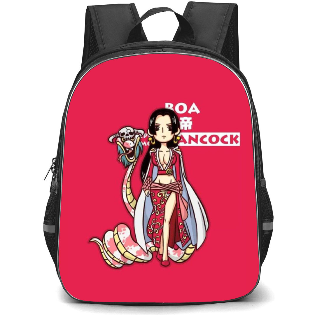 One Piece Boa Hancock Backpack StudentPack - Boa Hancock Standing On Red Background