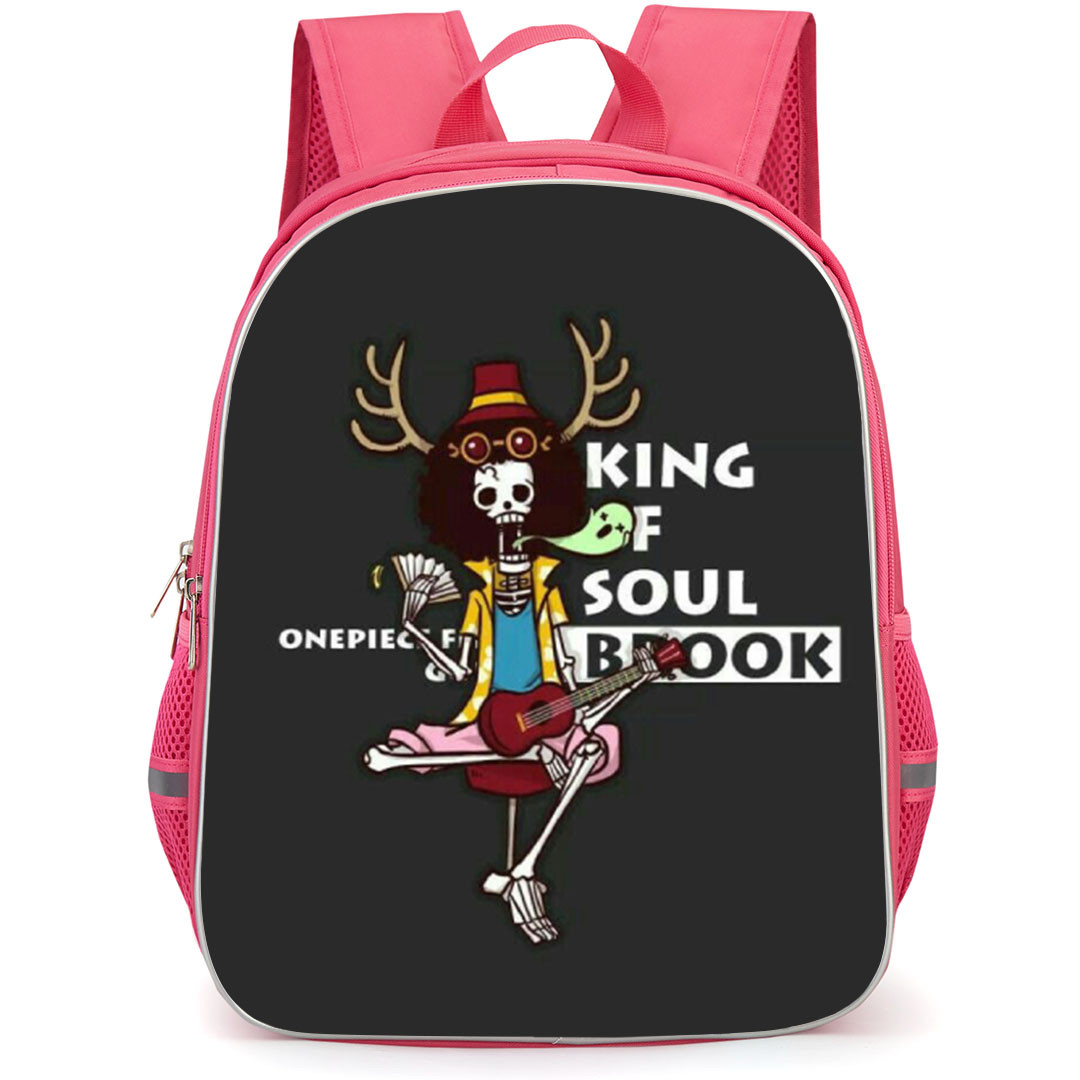 One Piece Brook Backpack StudentPack - Brook King Of Soul Black Background