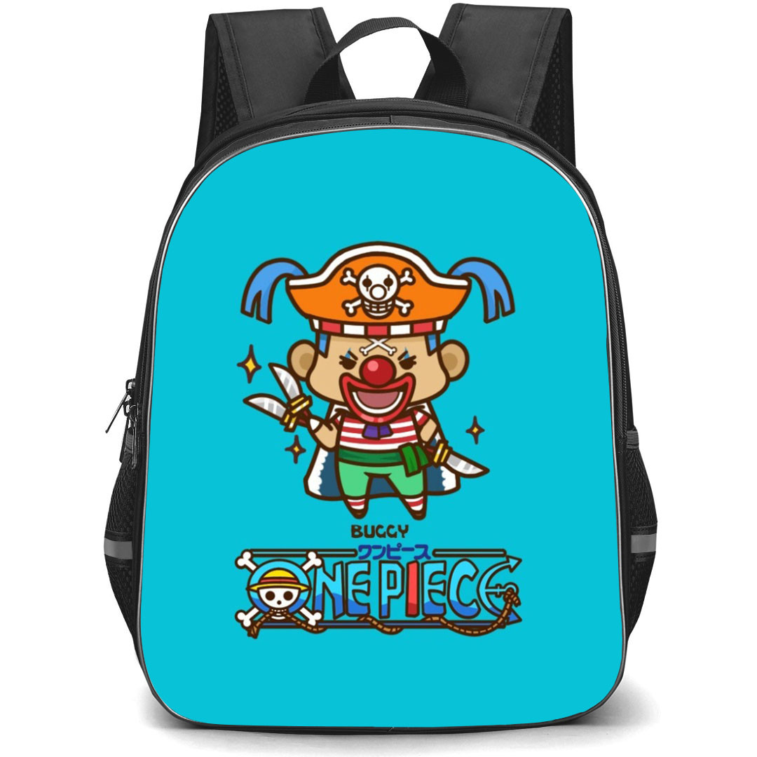 One Piece Buggy Backpack StudentPack - Buggy Chibi Portrait Blue Background