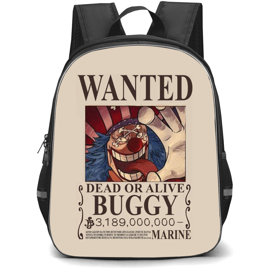 One Piece Buggy Backpack StudentPack - Buggy Wanted Bounty Poster