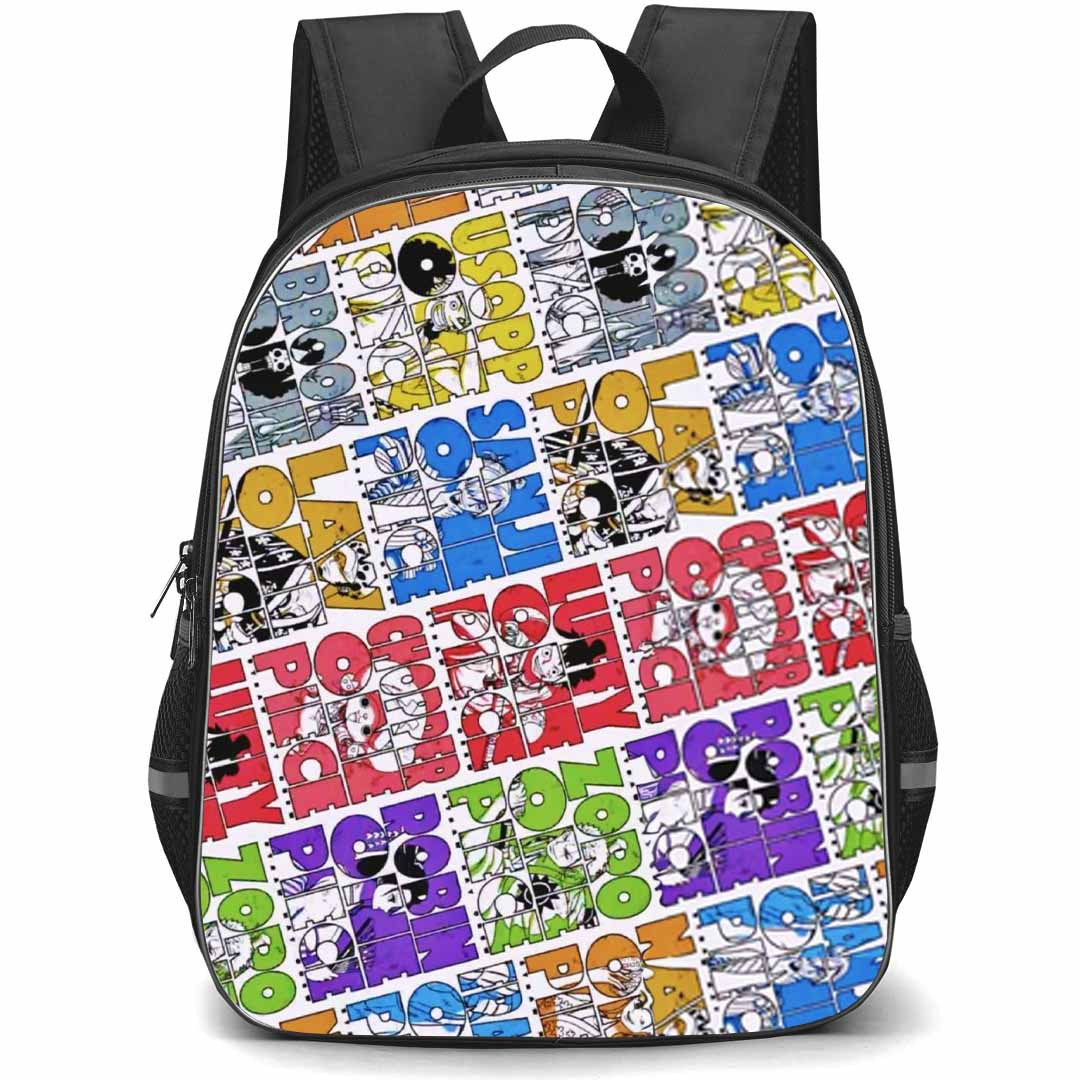 One Piece Backpack StudentPack - One Piece Characters Name Word Art